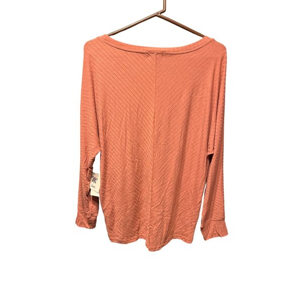 Jenni Intimates Style Not Size Withered Rose Long-Sleeve Top Lightweight Ribbed - Picture 2 of 4